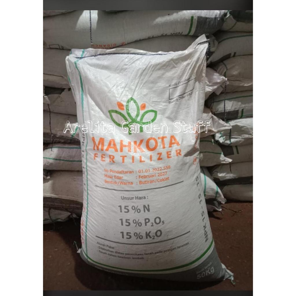 Pupuk NPK 15-15-15 Merk Mahkota Repack 1kg