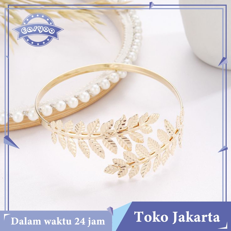 Gelang Wanita Emas Leaves Gelang Lengan Atas Vintage / Daun Gold Leaf Bracelet