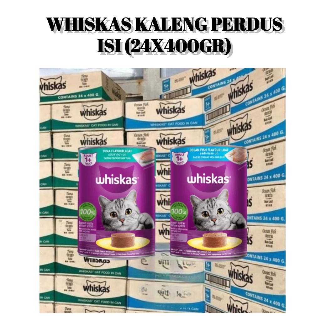 Whiskas Kaleng 1 Dus Per Dos Box isi 24 Makanan Kucing Basah Wet Food