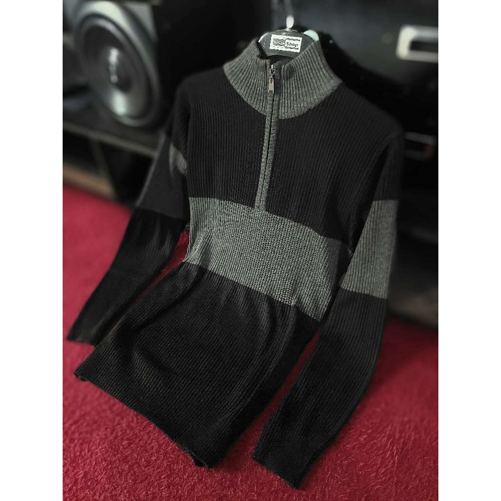 Sweater Rajut Resleting Dada Pria Turtleneck Premium | Switer Half Zipper Leher Tinggi Tebal