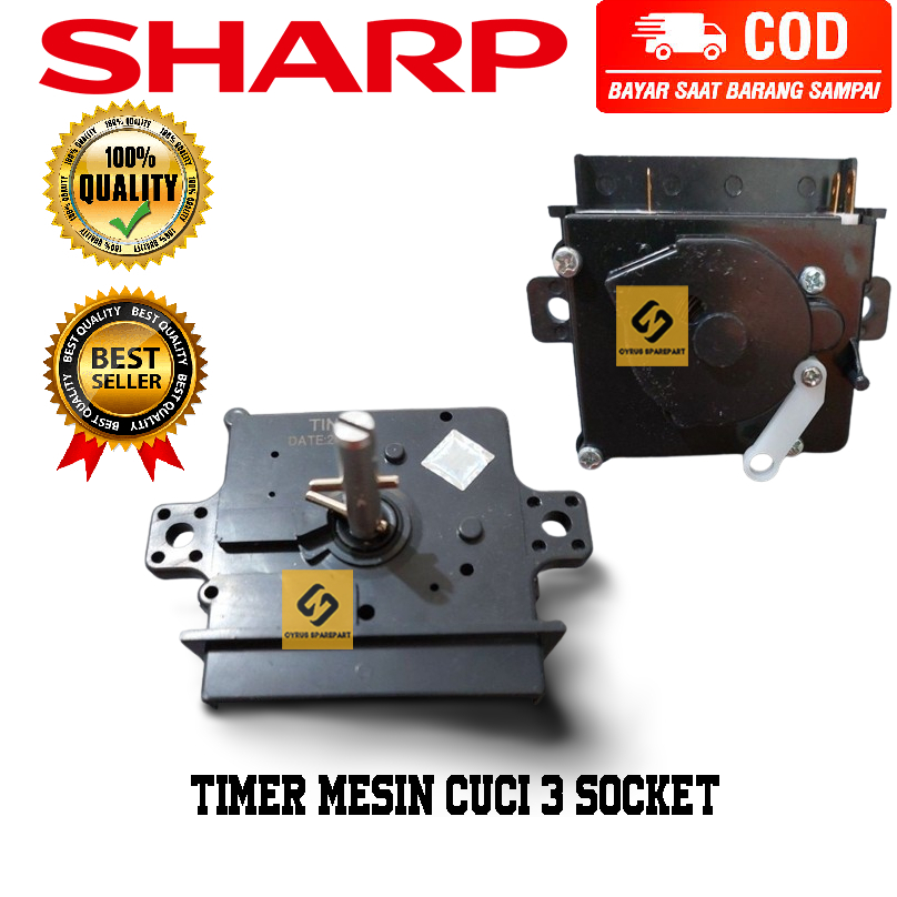 Timer Mesin Cuci Socket 3 Pin SHARP ES-T79 T1090