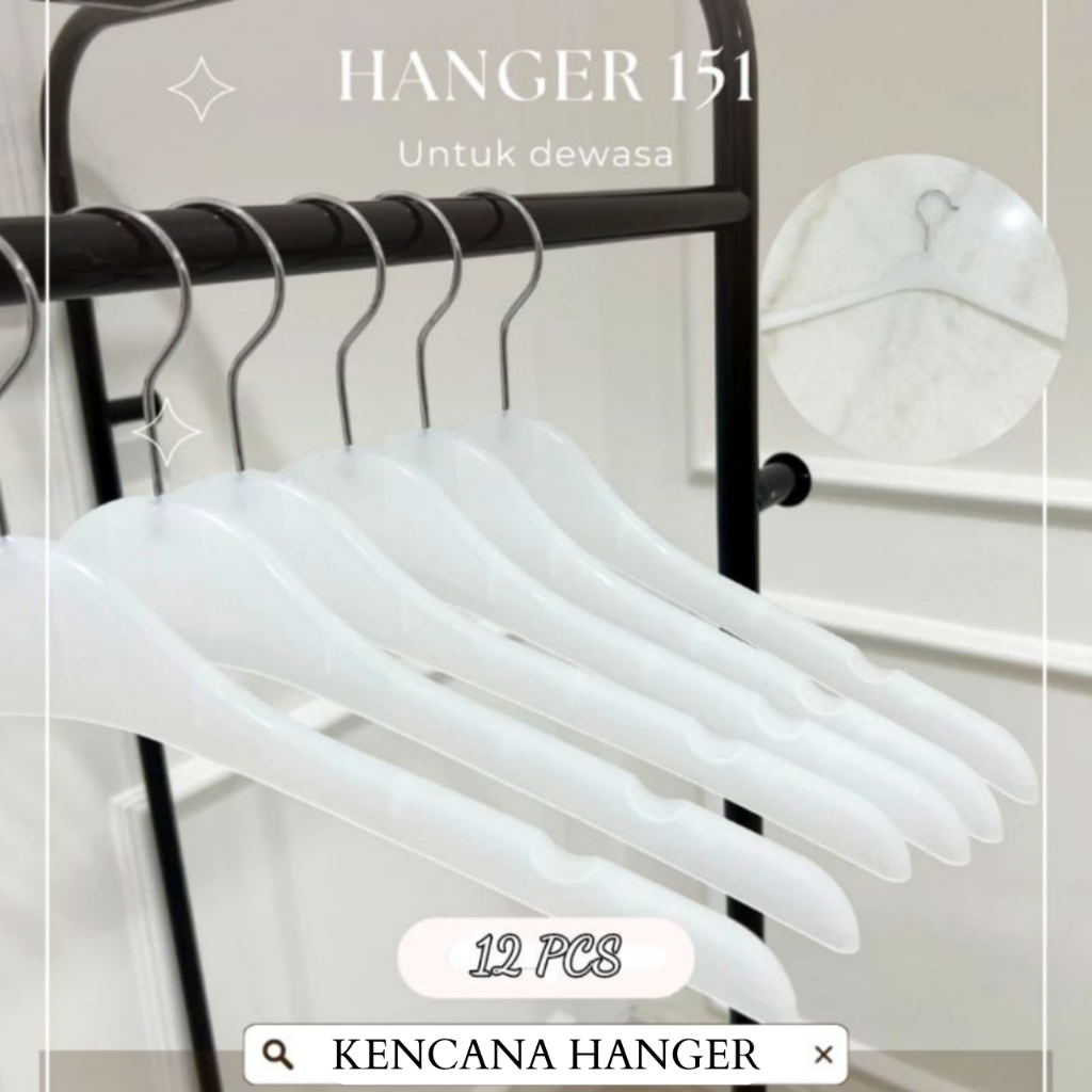 Hanger Gantungan Baju 151 1 lusin - Gamis | Dewasa Hanger Plastik 151 Dewasa Gantungan Baju Plastik 