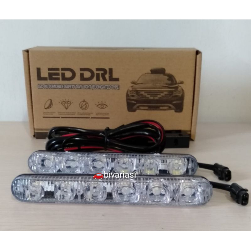 Lampu drl 6 led + sen / lampu model fortuner drl + sen running / lampu drl universal variasi mobil