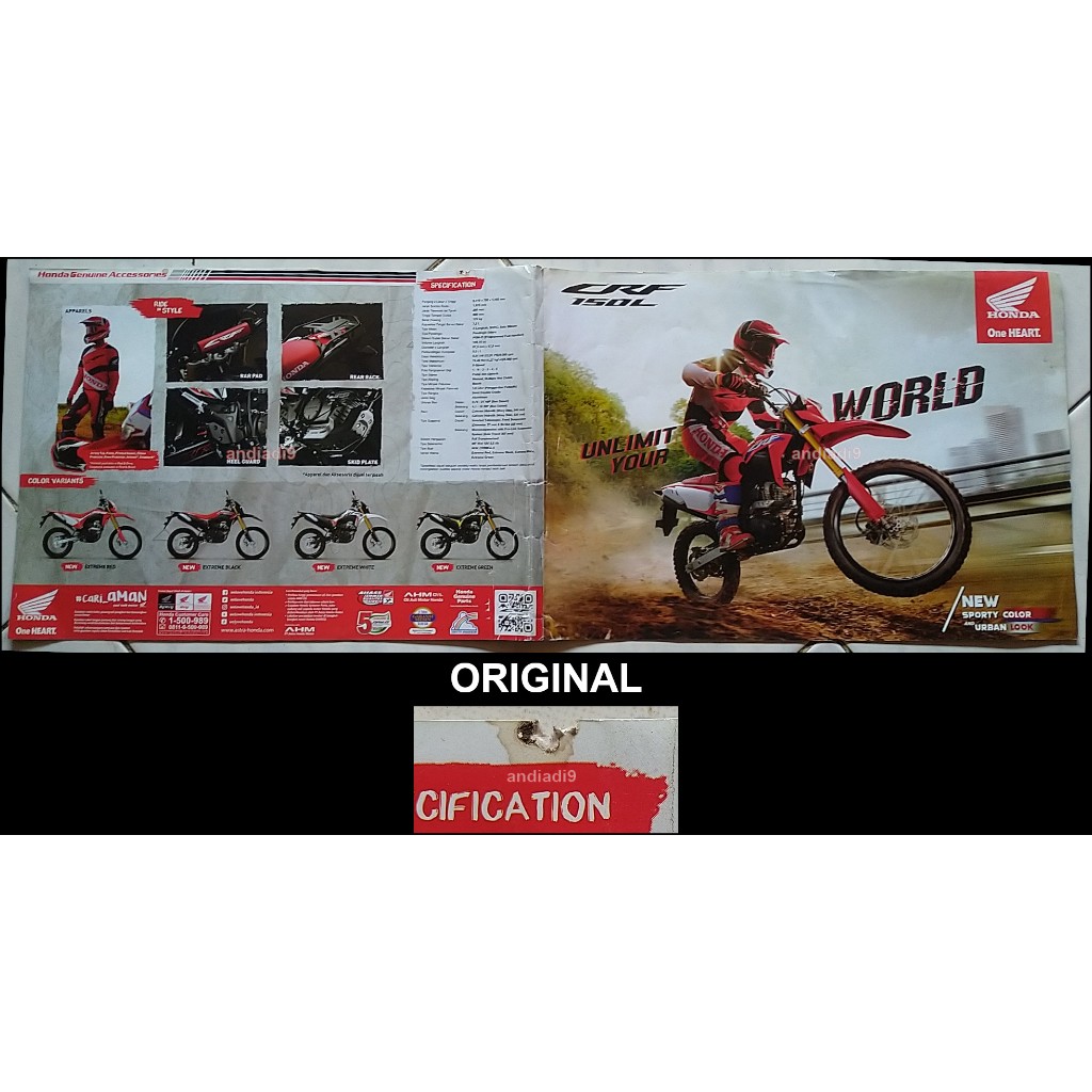 BROSUR SEPEDA MOTOR HONDA CRF150L ORIGINAL