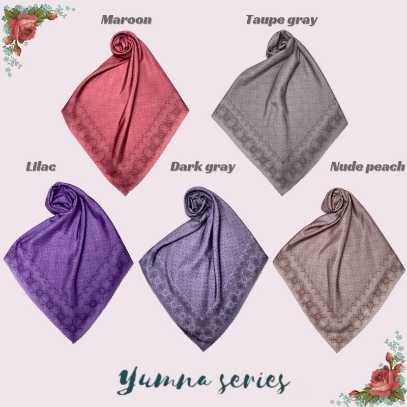 [YUMNA SERIES] HIJAB SEGI EMPAT MOTIF HIGH QUALITY KERUDUNG MOTIP TERBARU // JILBAB VOAL SEQUARE