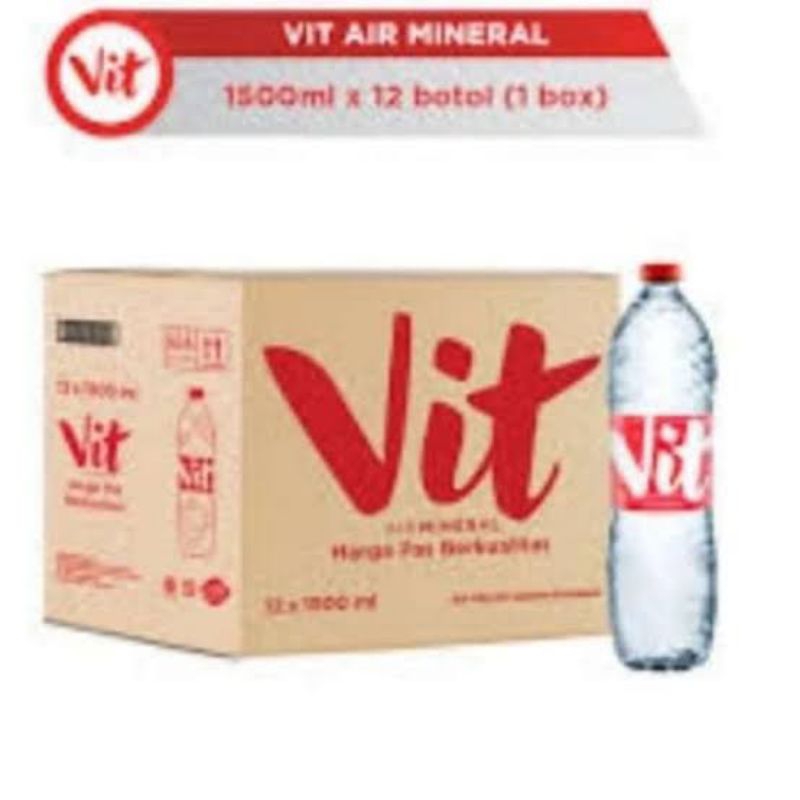 

AIR MINERAL/MINERAL WATER VIT KEMASAN BOTOL 1500 ML 1 DUS ISI 12 BOTOL