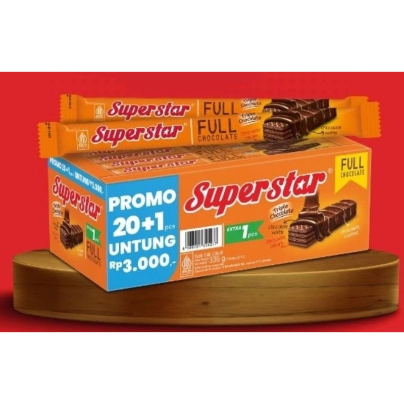 

Superstar Wafer Triple Cokelat ( 1 box isi 20+1 pcs )