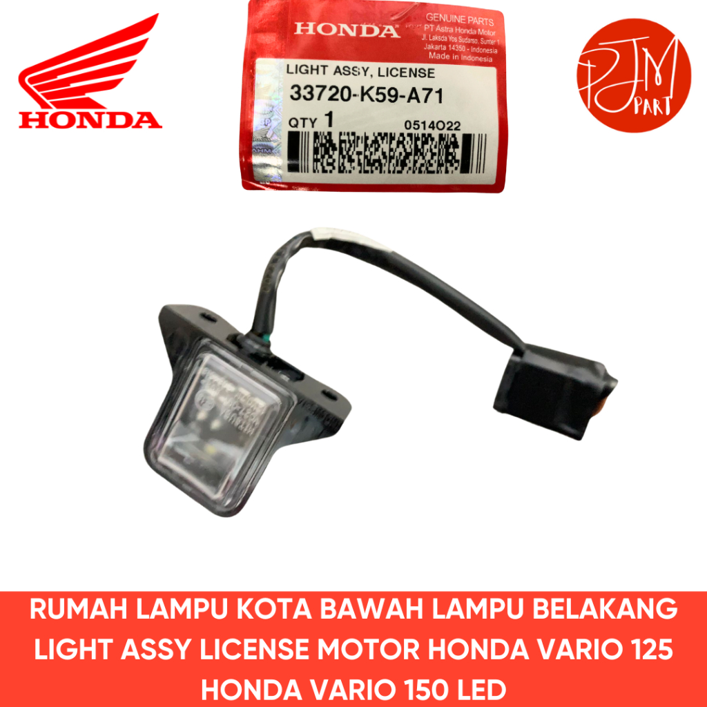 33720-K59-A71 Light Assy License Lampu Plat Nomor Motor Vario 125 150 160 AHM