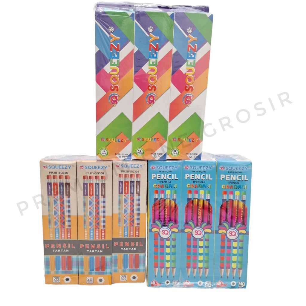 

1 Lsn Isi 12 Pcs Pensil SQUEEZY / Pensil 2B SQUEEZY
