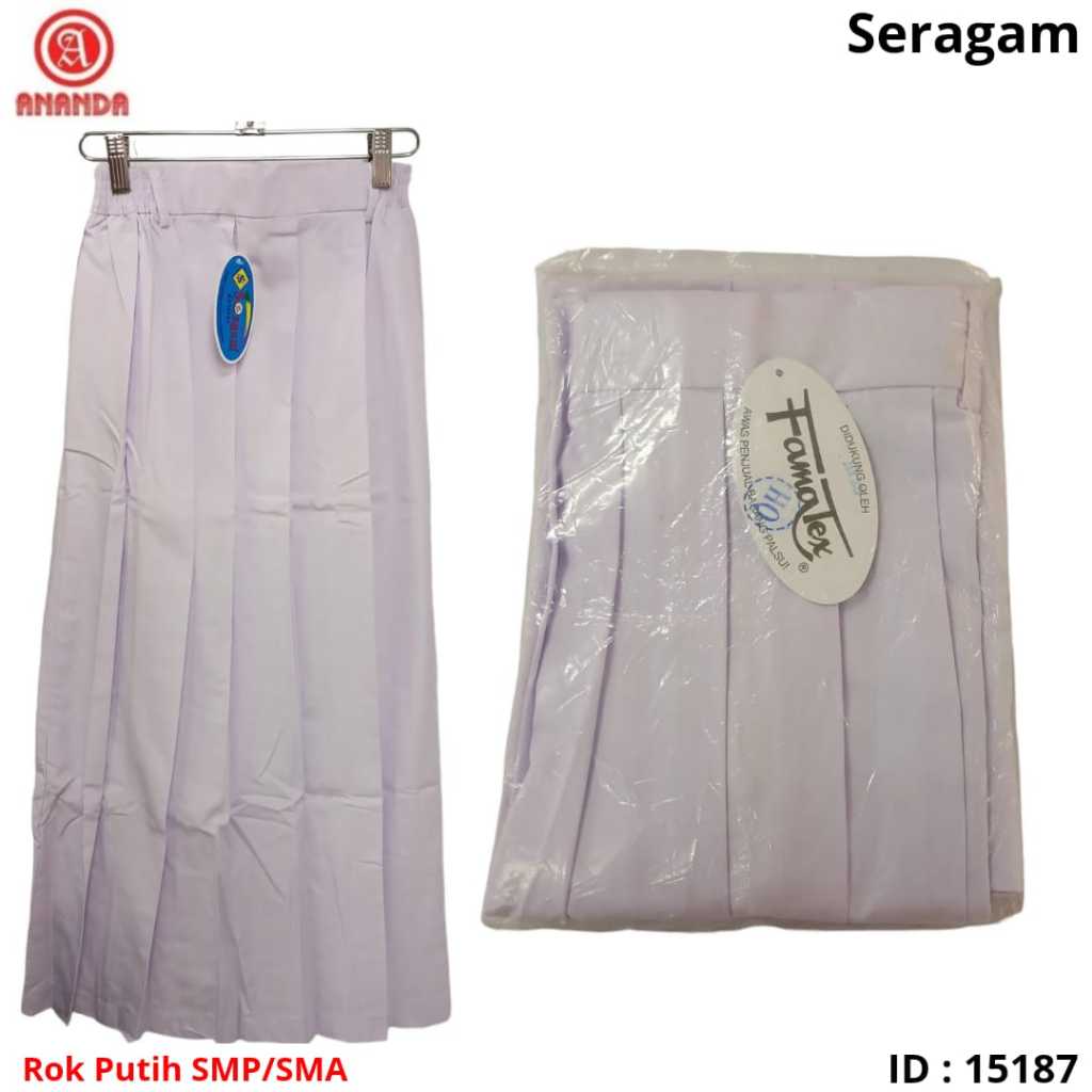 

rok sekolah panjang seragam putih smp/sma rempel