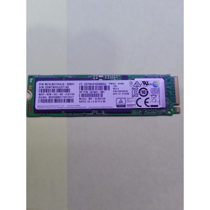 SSD Nvme Samsung 512GB Second