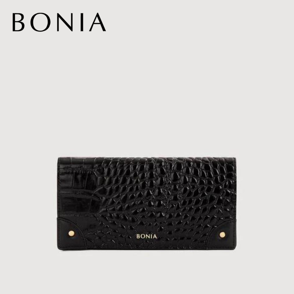 Bonia - Larissa 2 Fold Long Wallet Black