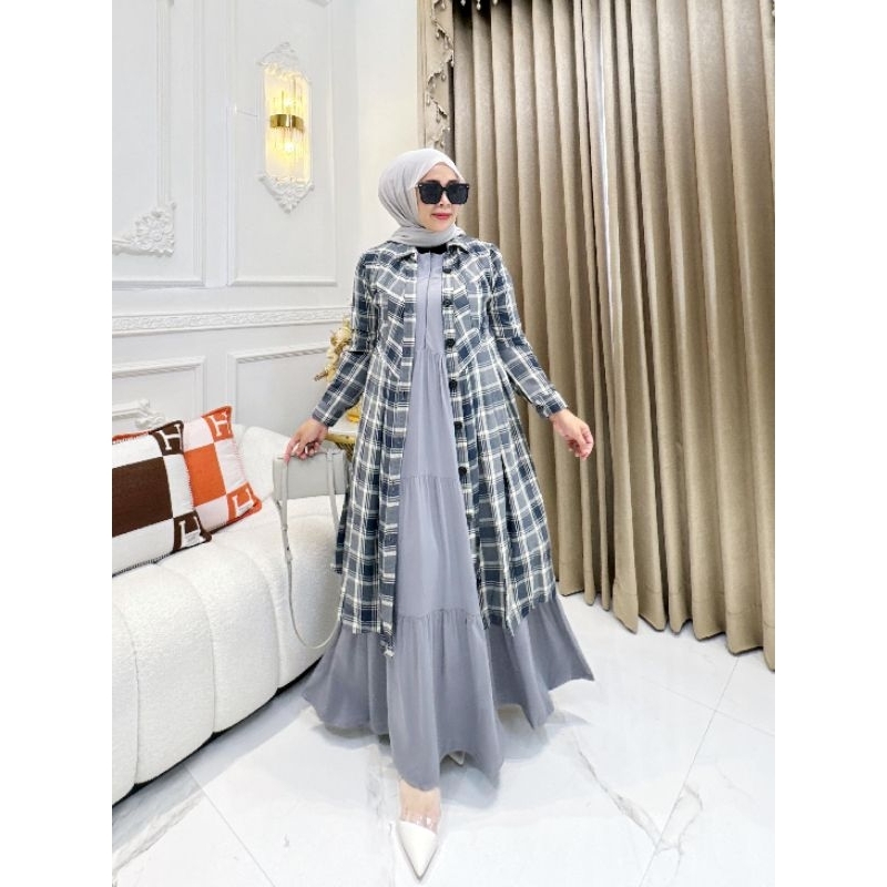 Fauziah dress 2in Rompi pisah / gamis rompi pisah kekinian