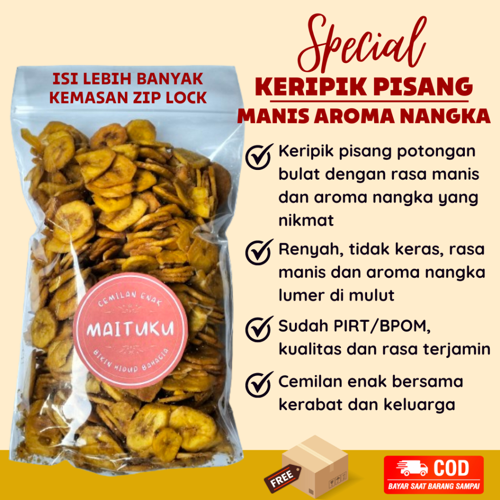 

Keripik Pisang Aroma Nangka snack kiloan makanan ringan jajanan cemilan camilan pedas manis asin