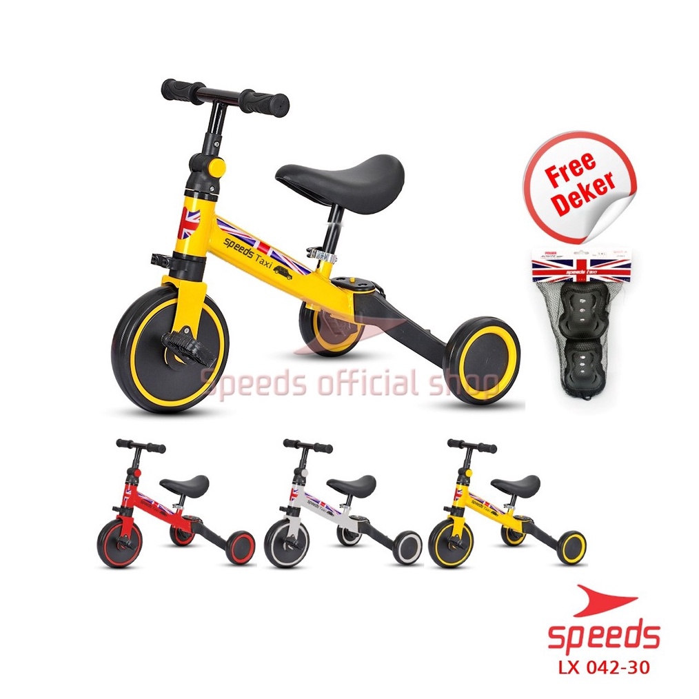 KODE H13K SPEEDS Sepeda Anak Roda 3 Sepeda Mini 2IN1 Taxi Balance Bike Kick Bike Sepeda Keseimbangan