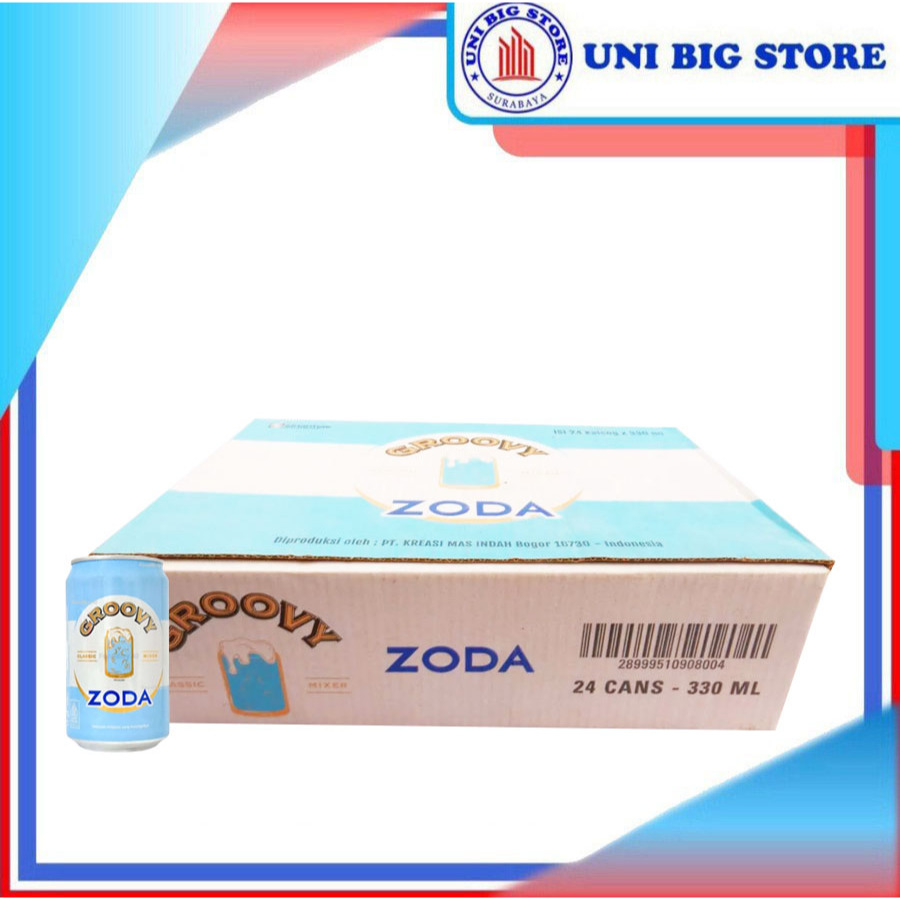 

Groovy Zoda Classic Can 330 ml x 24 pcs DUS Soda Water Kaleng