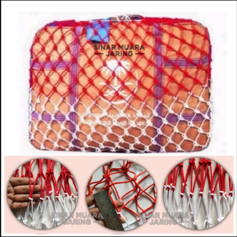 KODE T2T Jaring pengaman koper Bahan Tali Poy Merah Putih Jaring Koper hajijaring tanda koperJaring 