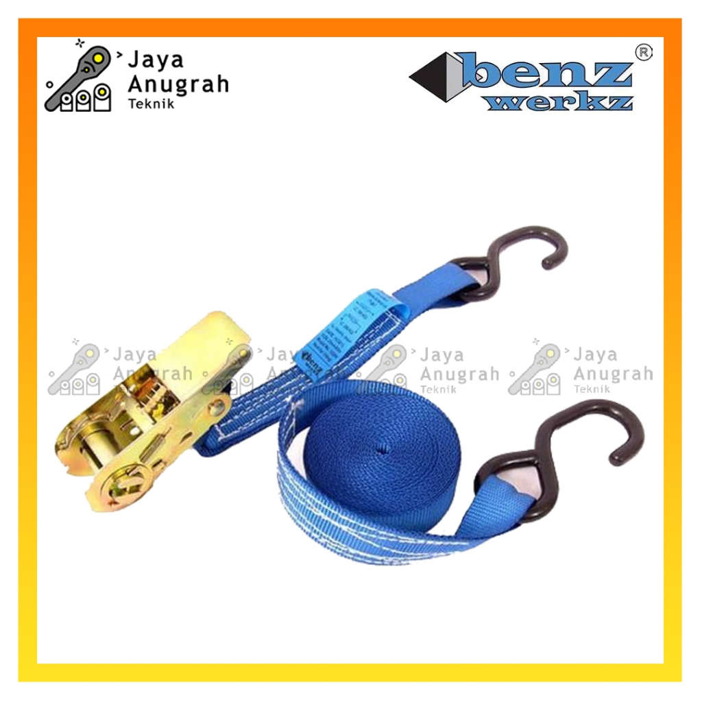 Rachet Tie Down Benz 2.5cm x 5m / Tali Pengikat Barang Motor Truk Kargo