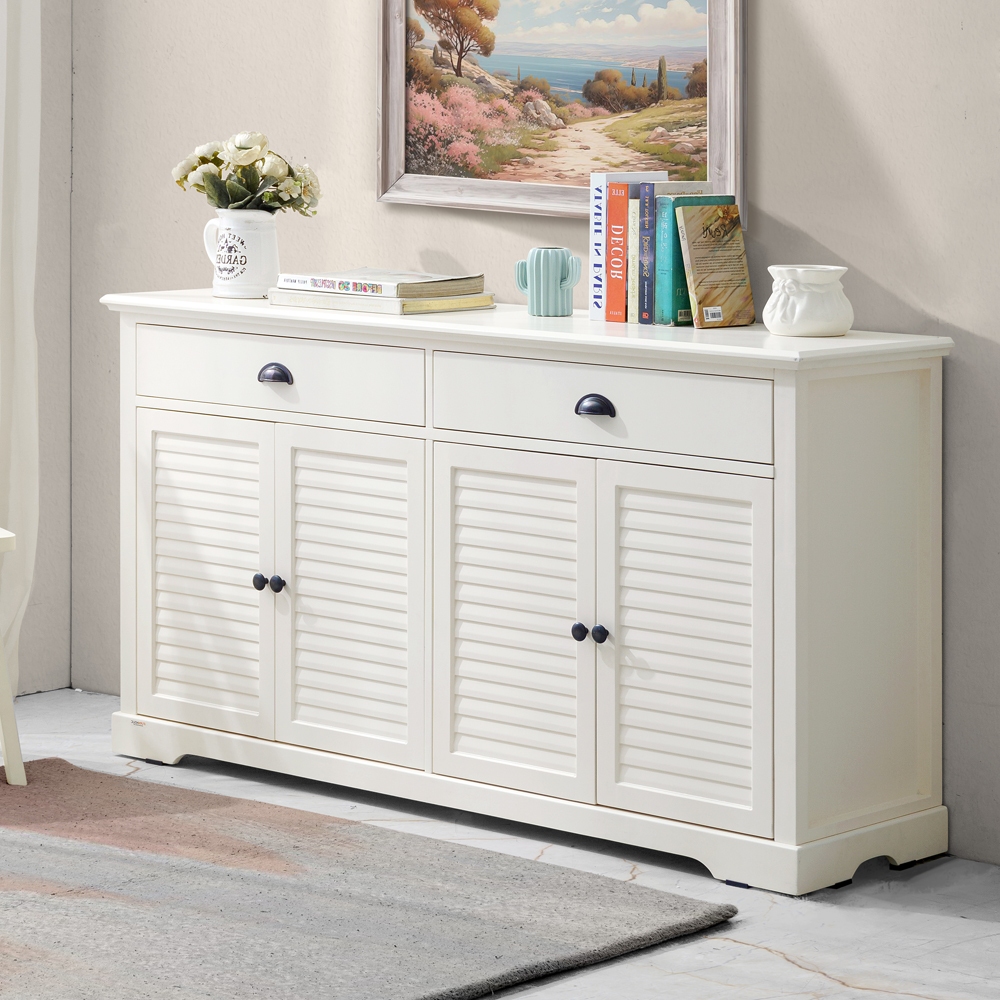 IFURNHOLIC Sylvia Sideboard | Lemari Kabinet Klasik Penyimpanan Serbaguna | Lemari 4 Pintu | Furnitu