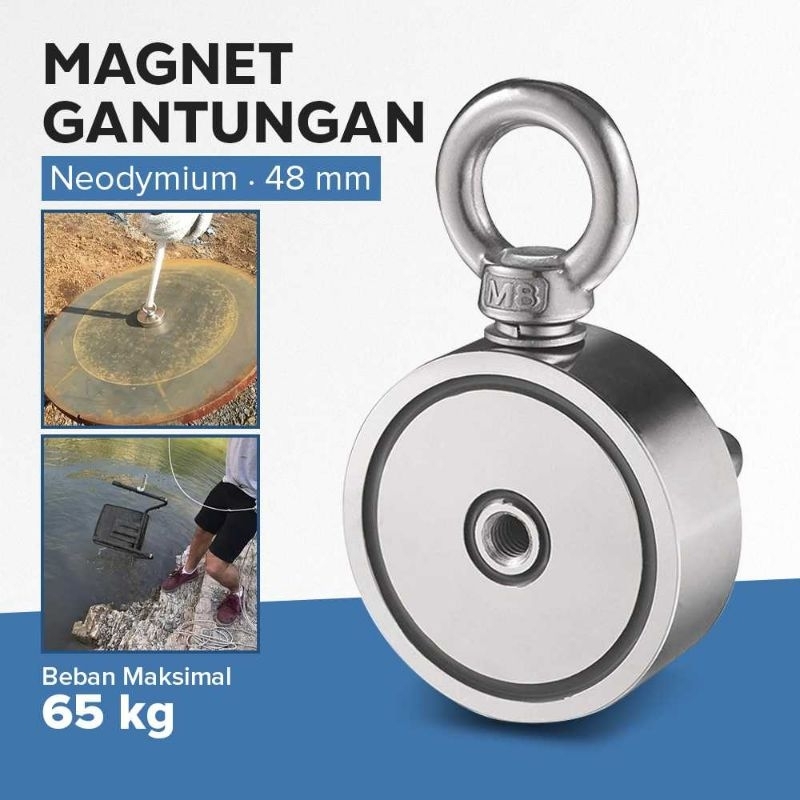 Magnet Neodymium Bulat Besar Super Kuat Magnit Neodymium Strong Neodymium Magnet Model Bulat 48mm 80