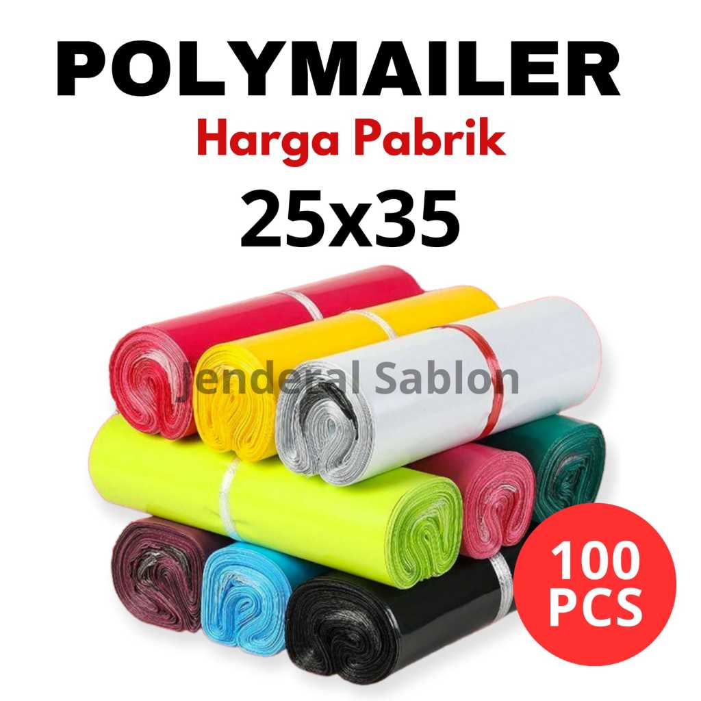 kantong plastik packing polymailer 25X35 CM isi 100 pcs variasi warna tahan sobek | Olshop murah har
