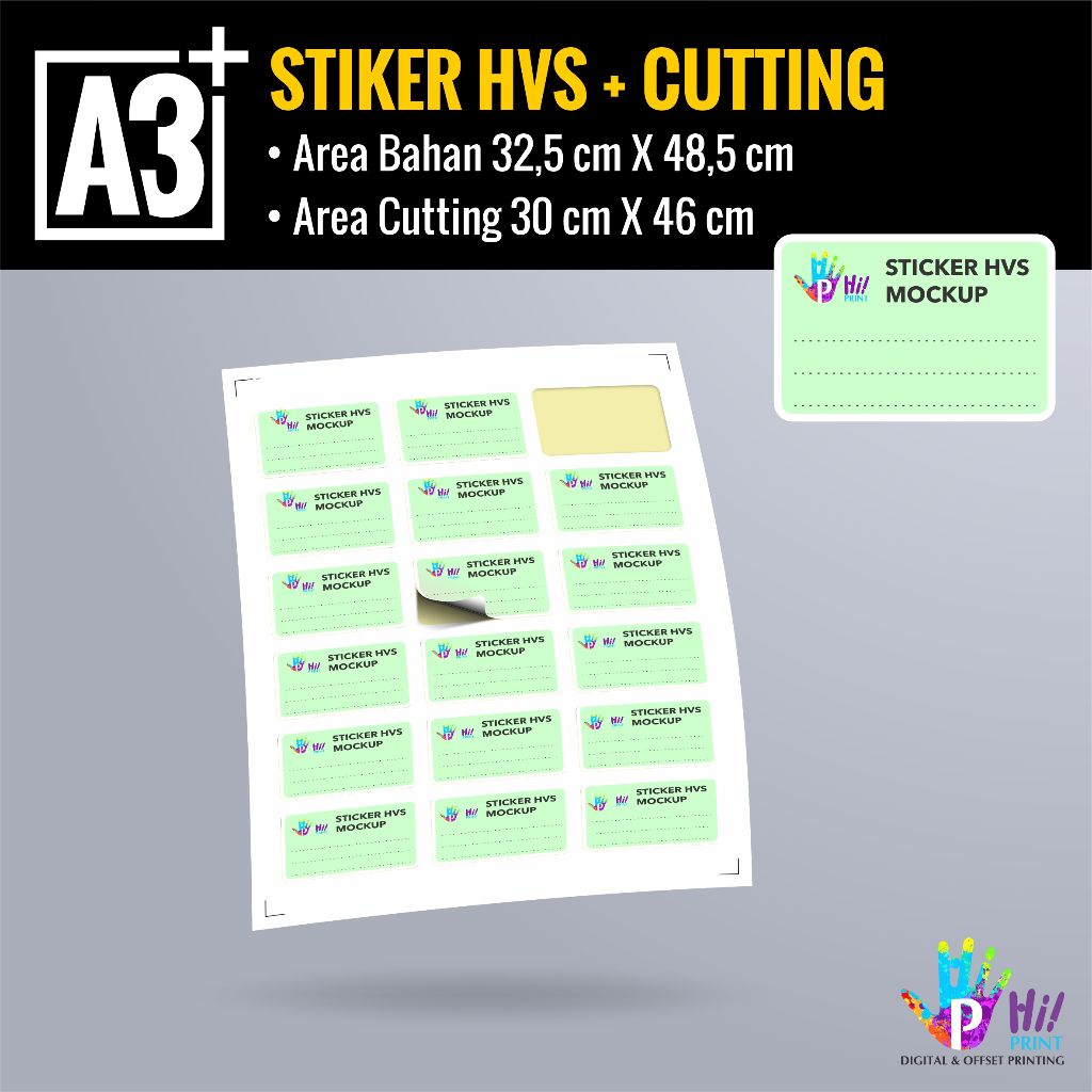 

Cetak Stiker Label HVS A3+ CUT / Cetak Stiker Kertas HVS