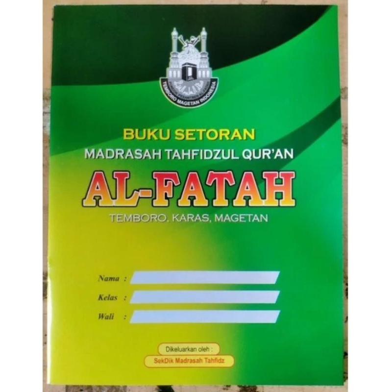 

buku setoran Tahfidz mboro