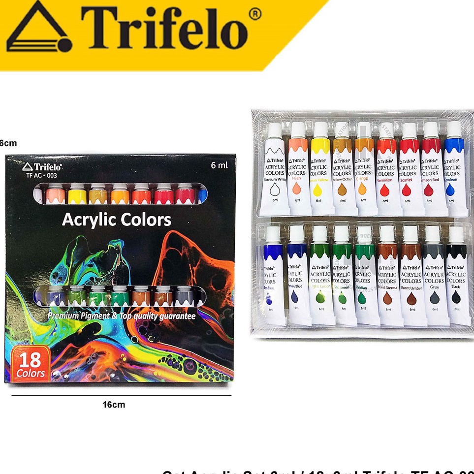 

Trifelo Cat Acrylic Set 6ml TF AC3 18 Warna x N5M4