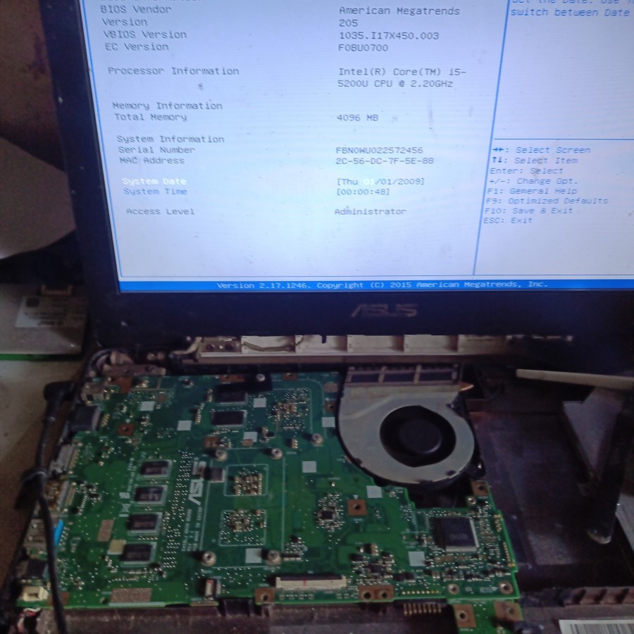 Mainboard Asus A455 X455 Core i5 5200