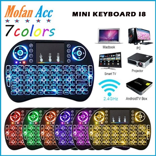 KODE N85F Mini Keyboard i8 Backlit Mouse Keypad Wireless Touchpad Nirkabel Tanpa Kabel Asus Acer Len