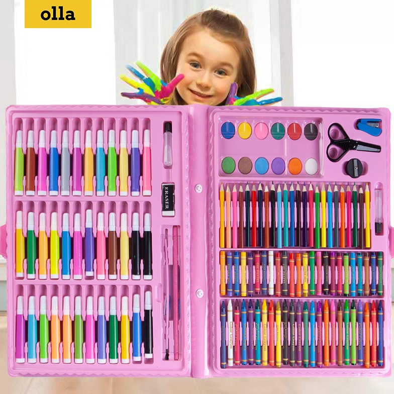 

Barangunik221 Art Set Isi 15 Pcs Pensil Warna Set Anak Crayon Full Set Alat Lukis Crayon Set 15Pcs o T3A7