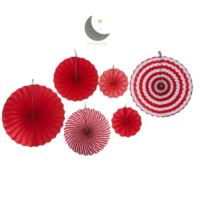 Paper Fan Set Merah Putih / Dekorasi 17 Agustus
