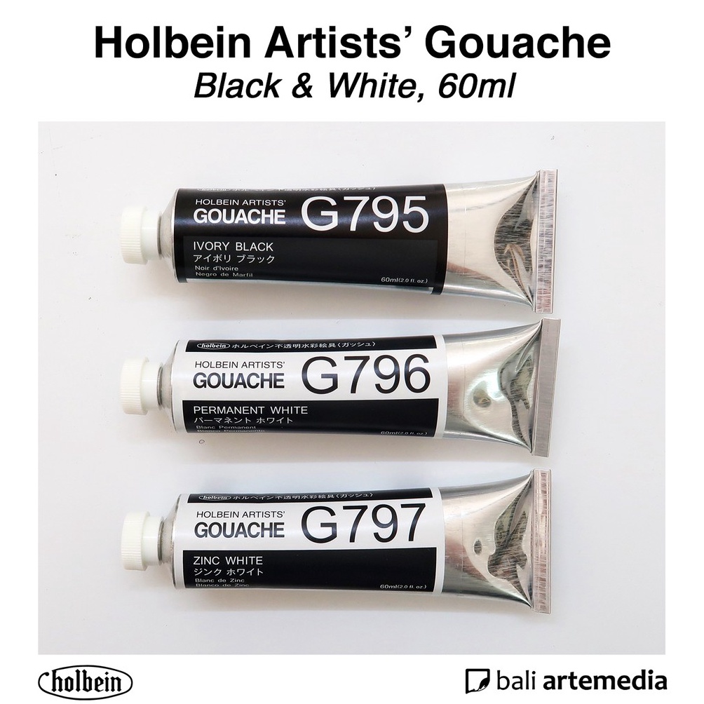 

Holbein Artists BLACK WHITE Gouache Paint 6ml s H5B3