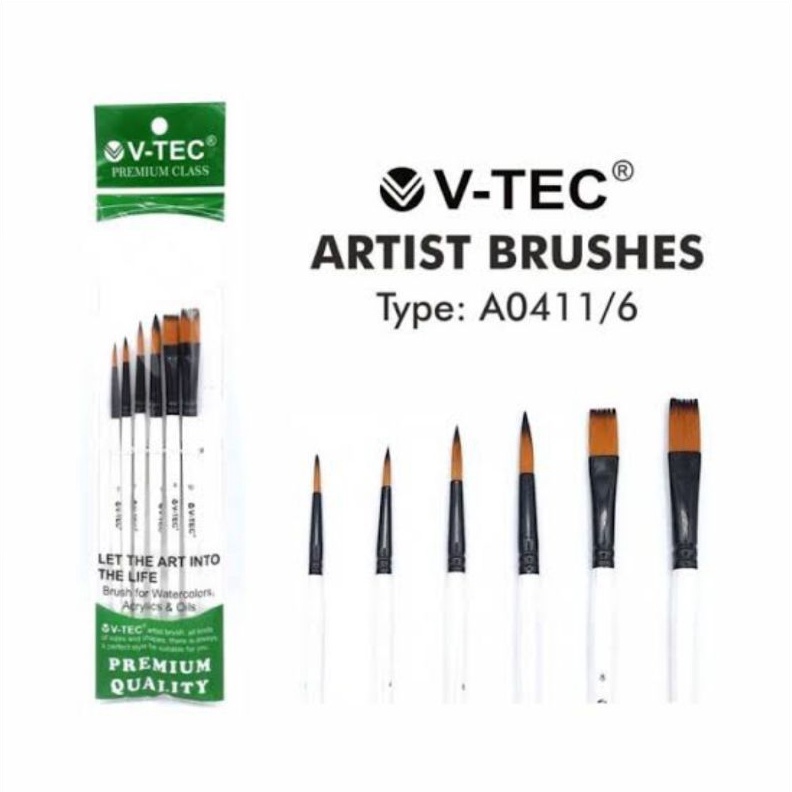 

VTec Brushes A4116 Kuas VTec Beragam Model Isi 6 Pcs h G2D3