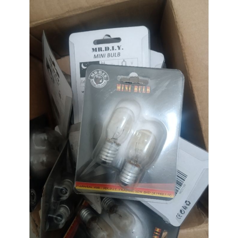 [Bisa COD] sepasang lampu e14 warna kuning merk mini bulb Mr Diy