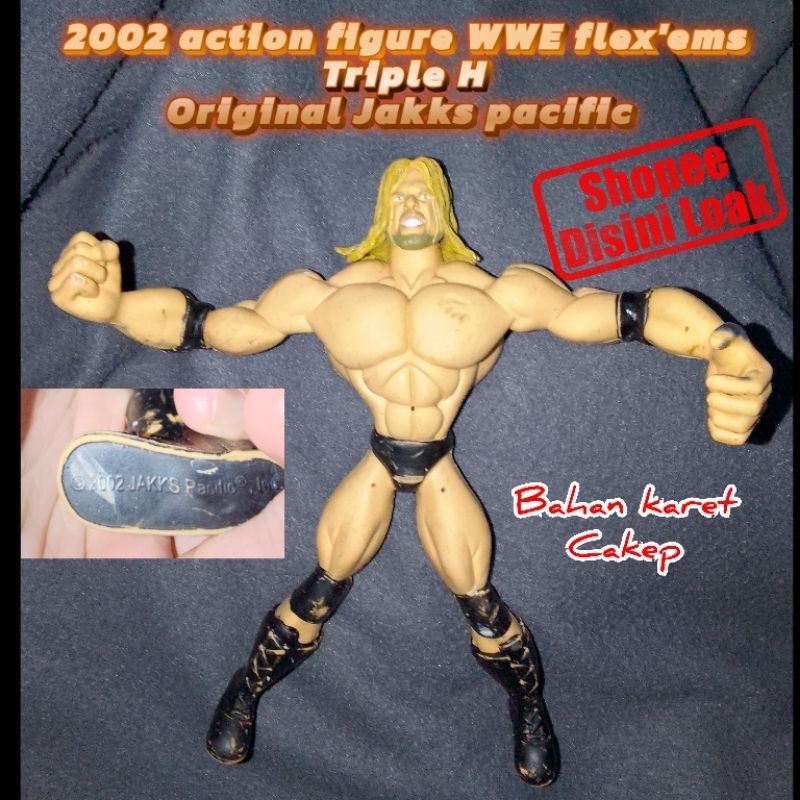 2002 action figure wwe flex'ems  jakks pacific triple H karet retro vintage original
