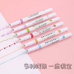 

ATMMedan 1pack6pc line marker set spidol garis bentuk bunga line makers set curve roller r Z4B9