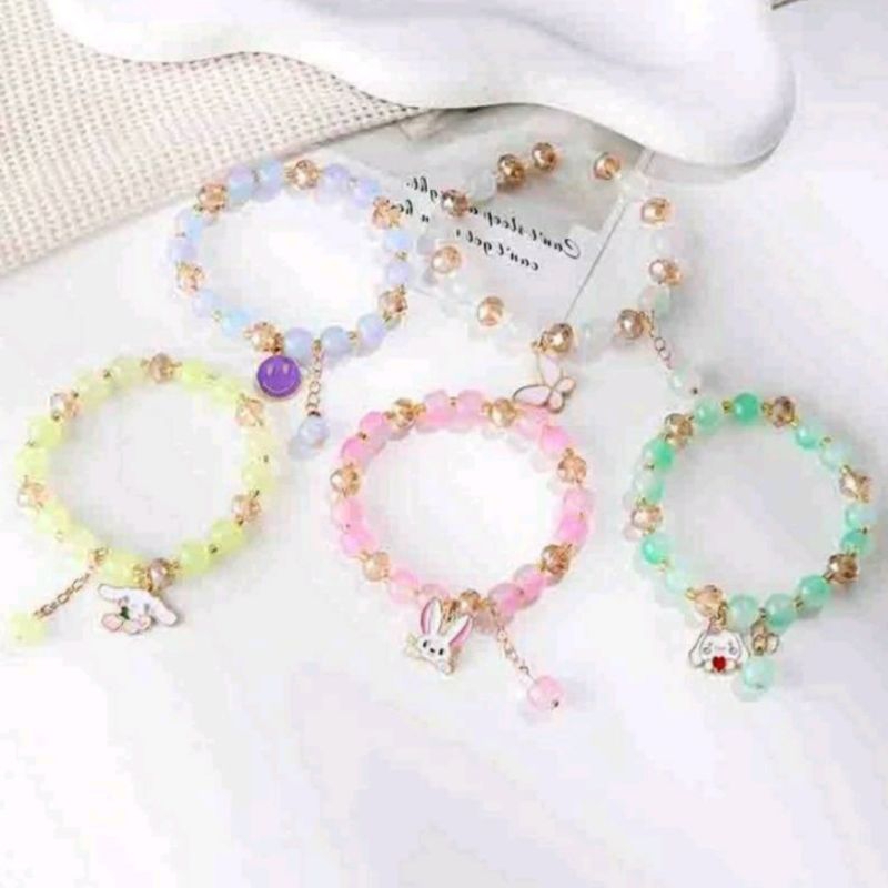 Gelang manik liontin cinnamoroll sanrio gelang manik mote hello kitty gelang kartun kuromi gelang he