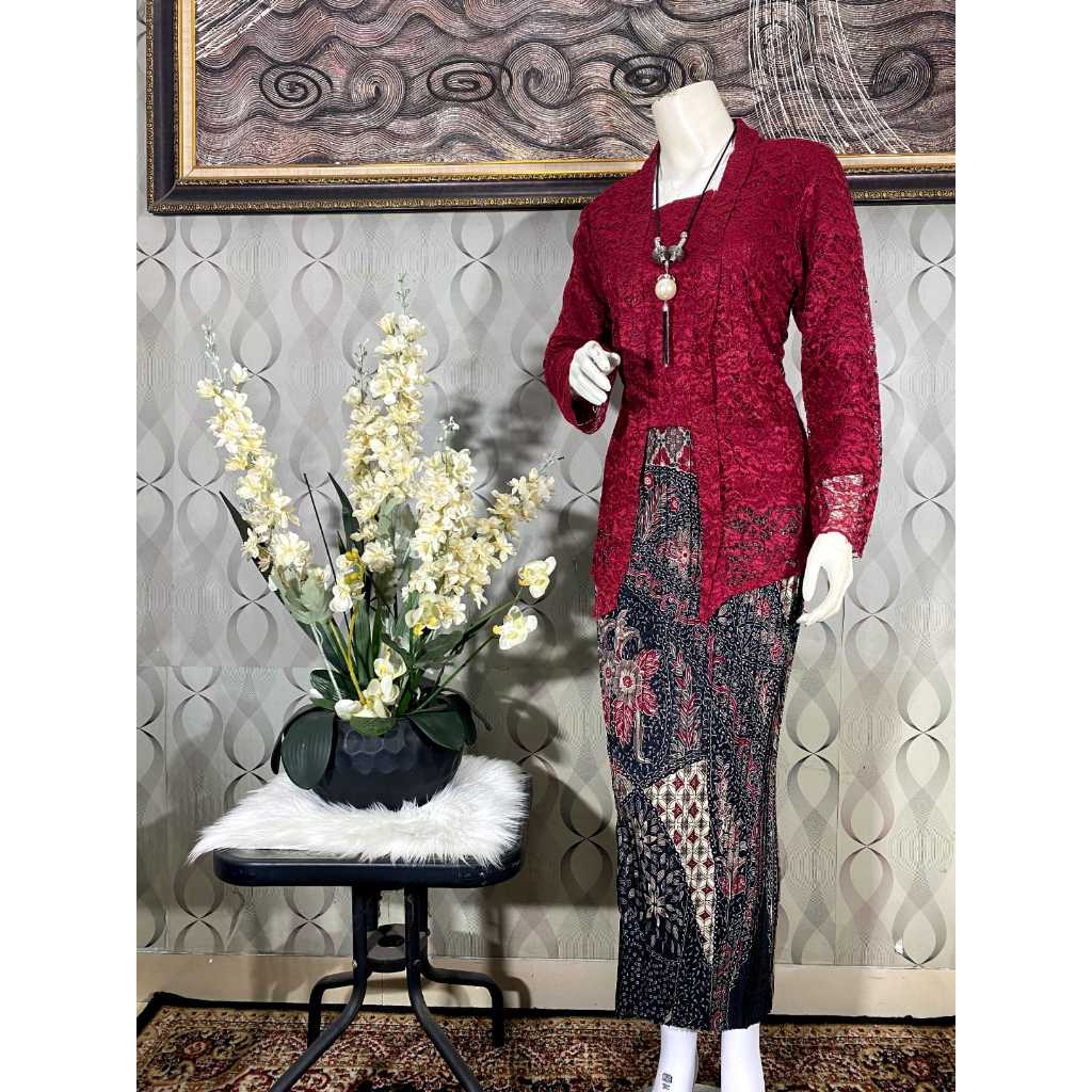 Stelan Kebaya Kutu Baru Modern kebaya Brokat Premium Mewah Terbaru kebaya Wisuda Atasan Kutu Baru