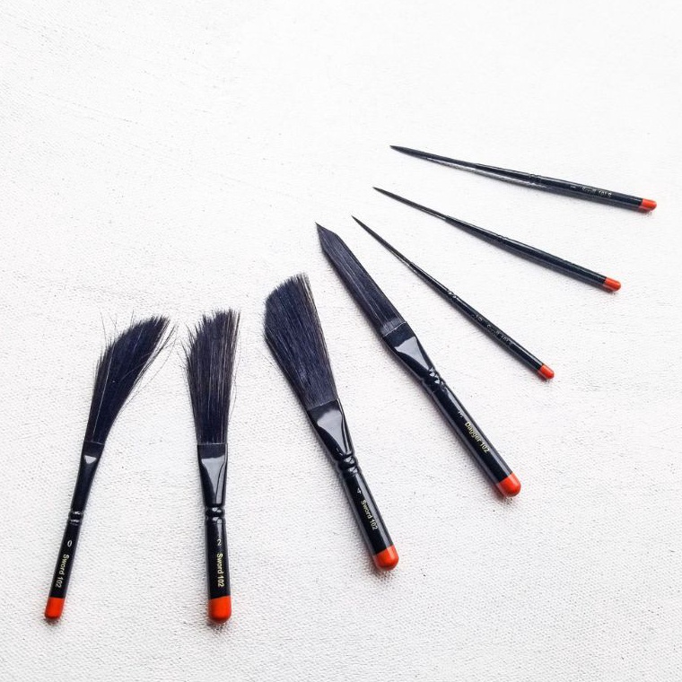 

DEGOYA DE GOYA PINSTRIPE SCROLL BRUSH KUAS LUKIS KALIGRAFI BULU PANJANG d N7D5