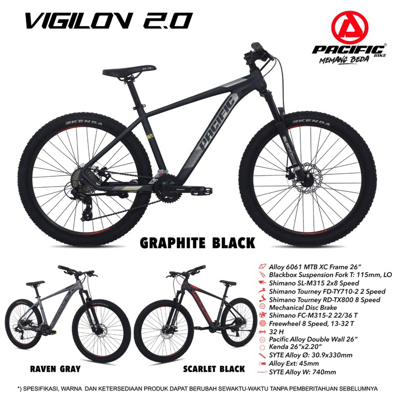 Sepeda Gunung MTB Pacific Vigilon 2.0 alloy 27.5 inch