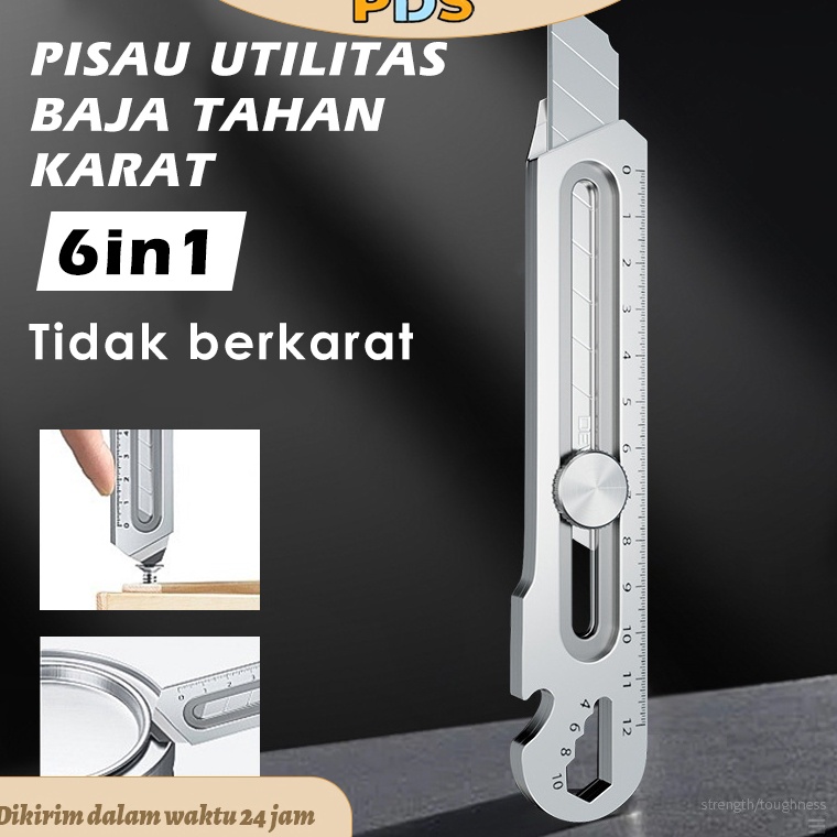 

Multifungsi enamdalamsatu Tahan Karat 18mm multifungsi Cutter pisau baja besar pisau set Stainless x U2U8