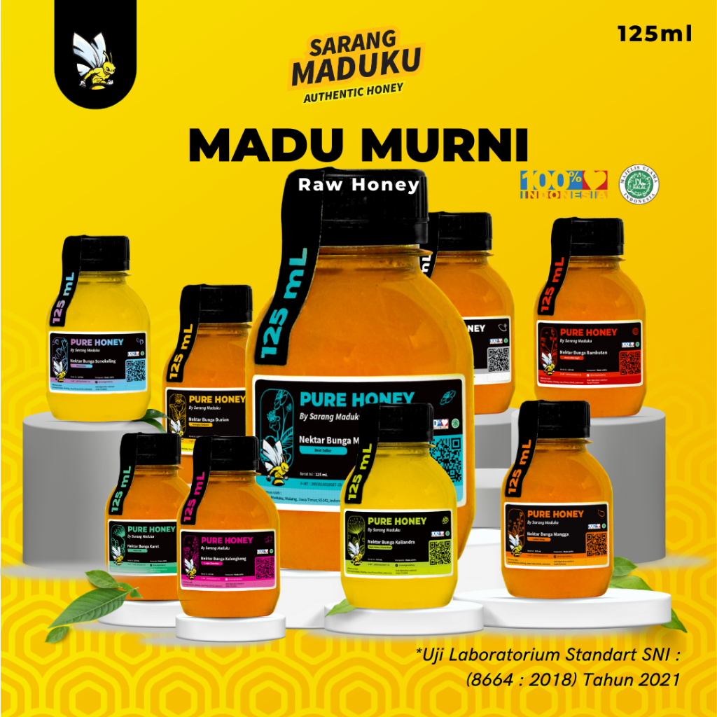 

Sarang Maduku - Madu Murni Asli Raw Honey 125ml Madu Lambung GERD Magh Asma Gemuk Badan Batuk Pilek