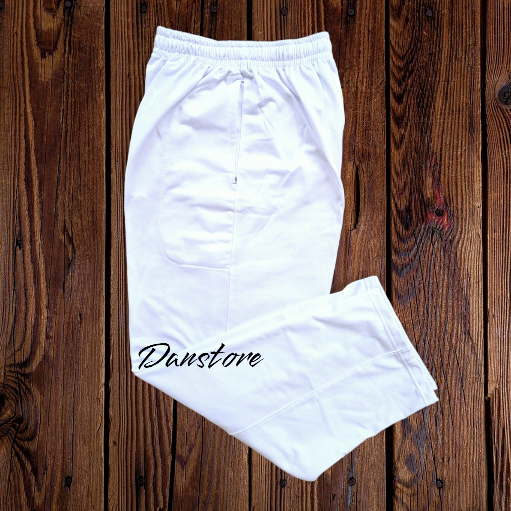 MARIFOOEM - CELANA TRAINING PANJANG PUTIH POLOS PREMIUM DIADORA BAHAN TEBAL PRIA/WANITA