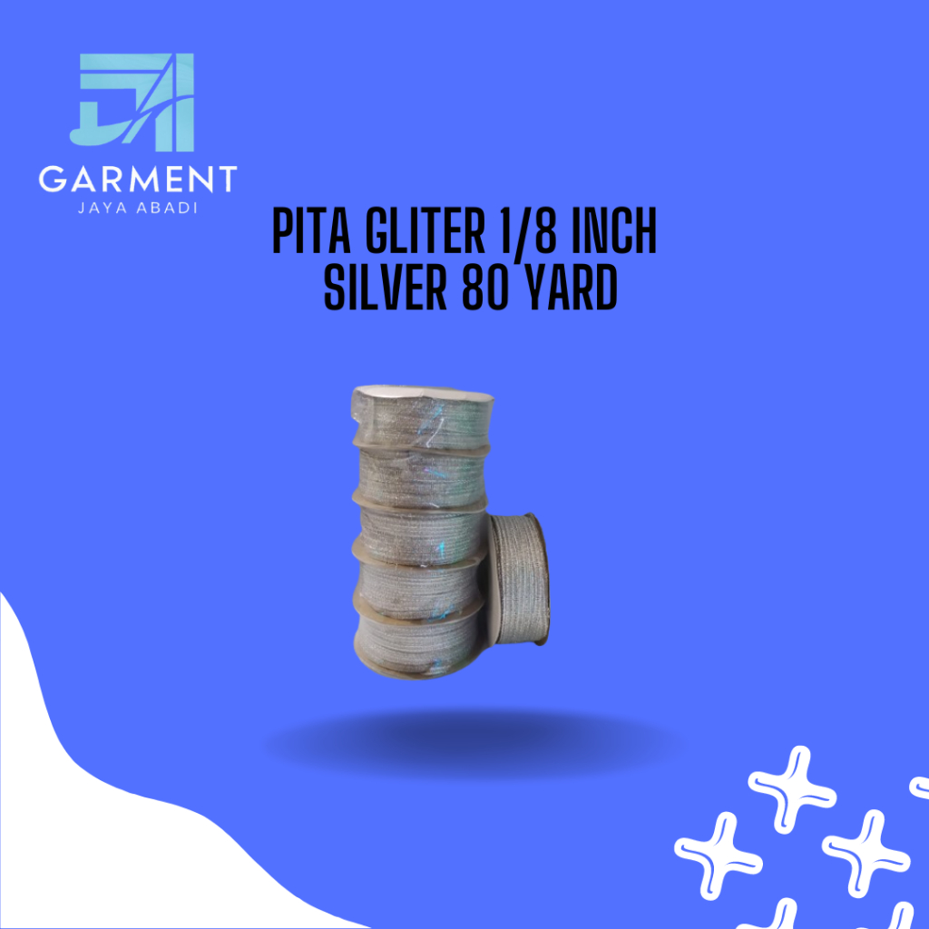 

Pita Glitter Silver 1/8 Inch 80 Yard Premium Product (Per 1 Rol)