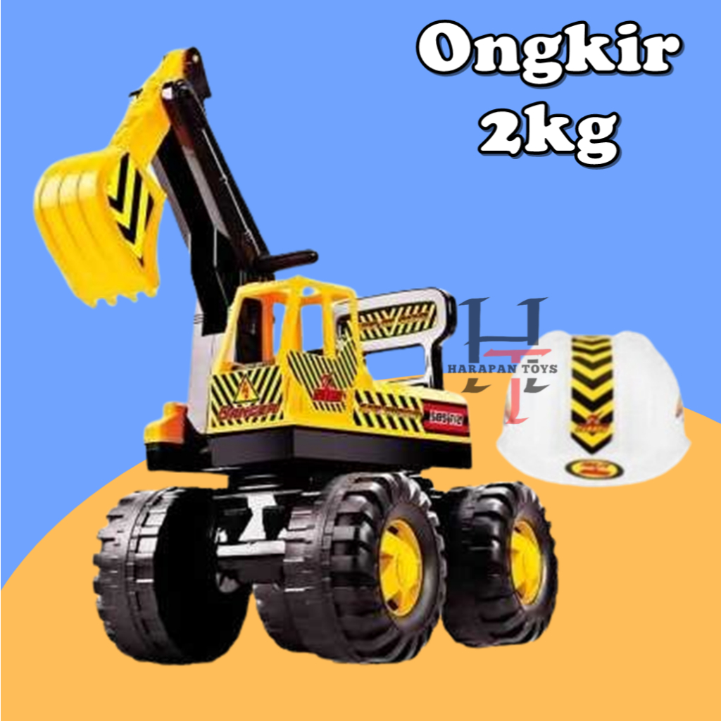 SHP SBS712 Mobil Mainan Anak Dorong Murah Eskavator Mobilan Excavator Beko Keruk Besar utk Bayi Laki
