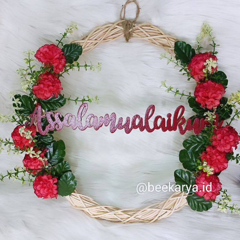 Hiasan Dinding Bunga/Wreath Flowers/Gantungan pintu bunga