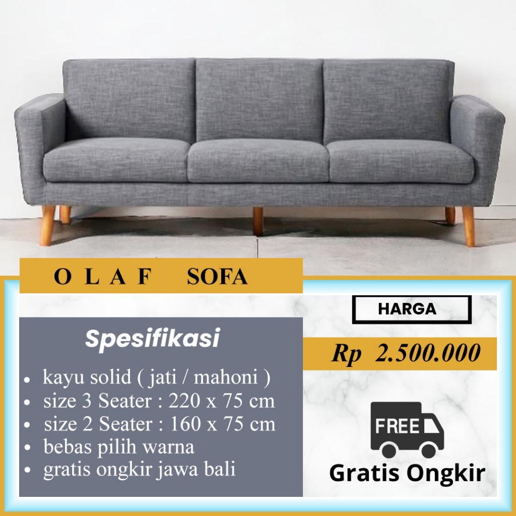 Sofa Minimalis Modern Unik Seperti informa 2-3 Seater Bebas PIlih Warna PROMO [ OLAF SOFA ]