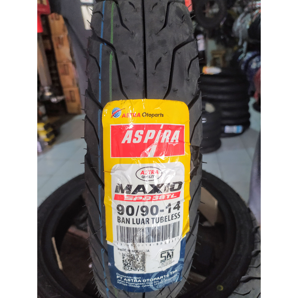 ASPIRA MAXIO 90/90-14 BAN LUAR MATIC TUBLESS RING 14 ASPIRA MAXIO SPR38 TL