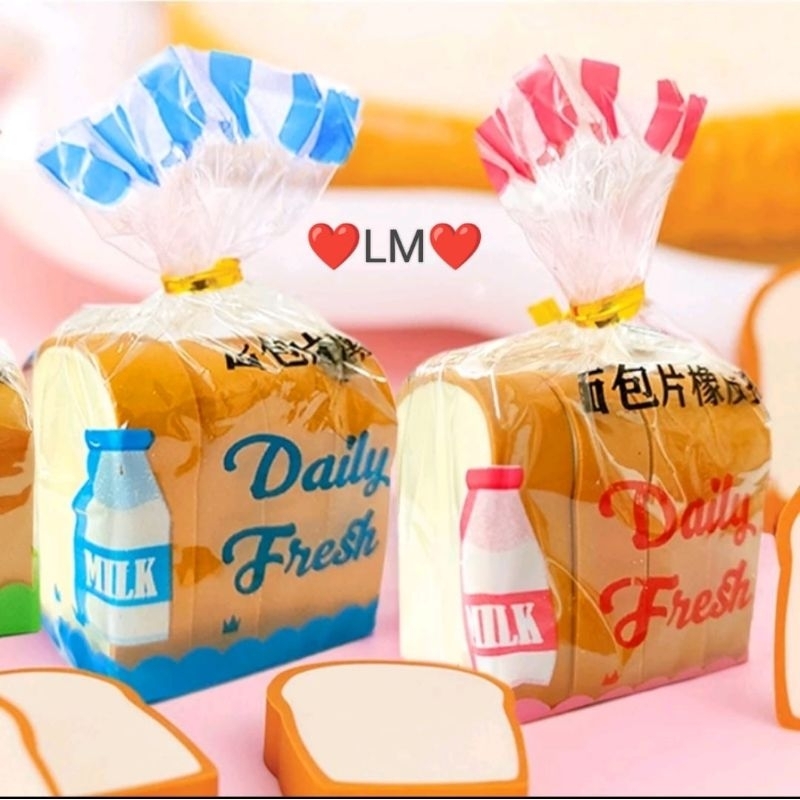 

Penghapus pensil karakter roti toast bread/penghapus roti tawar